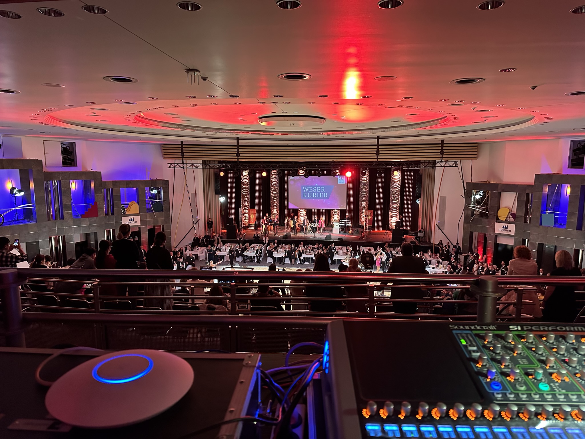 Dance Sport Festival Bremen – Blick vom Mischpult auf die Bühne